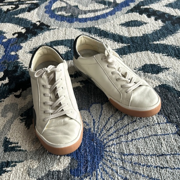 DOLCE VITA White, Black with Silver Foil Accent Sneakers - Picture 4 of 4